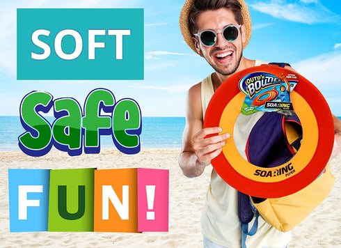 JA-RU Soft Giant Frisbee Throwing Disc 16" (1 Unit Assorted) Soaring Flyer Splash Fun Aqua Flyer Lightweight. Flying Discs for Kids & Adult Toys. Safe Easy and Professional. Outdoor Pool Party 5138-1