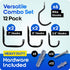 12 pack Heavy-Duty Storage Hooks - Combo Set of 6 Extra-Wide Bike Hooks + 6 Garage Utility Hooks in 3 Sizes - Organize Bikes, Ladders & Tools, for Ceiling & Wall Mounts + Screws & Anchors By Inovastik