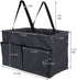 Household Essentials Grey Krush Canvas Utility Tote with Pockets | Reusable Grocery Shopping Bag, Large