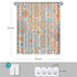 Boho Shower Curtain Orange Floral Mandala Flower Paisley Bohemian Shower Curtains for Bthroom, Orange Blue and Teal, 72" x 72"