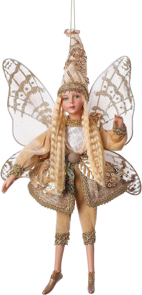 Fairy Christmas Tree Decorations Red Elf Ornament Golden Elves Home Decor Handmade Doll Angel Wings Girl Gifts PICUKI Holiday Collectible Figurines Kawaii Room Decor