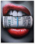 Red Lips Photos- Set of 3 (11 inches x 14 inches) Poster Prints - Diamond Money Gold