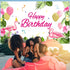 Summer Flamingo Themed Party Decoration Backdrop Flamingo Banner Party Supplies Tropical Floral Photo Booth Hawaiian Themed Party Decoration for Birthday Party Luau Beach Party, 70.8 x 43.3 Inch