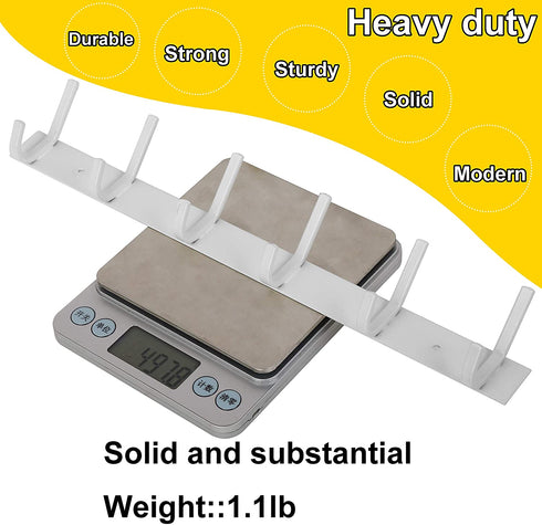WEBI Coat Rack Wall Mounted,Coat Hooks Wall Mounted White,Coat Hanger Wall Hook Rack,6 Hooks for Hanging Coats,Hats,Jacket,Clothes