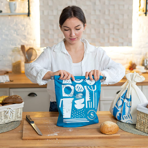 Large Reusable Freezer Bread Bag - Bread Storage Container for Homemade Bread Loaf, Reusable Bread Bag for Homemade Bread Large, Bread Box Gift for Bread Maker, Keep Bread Fresh with Zero Waste