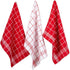 DII Waffle Weave Kitchen Collection, 100% Cotton, Kitchen Set, Red 8 Piece