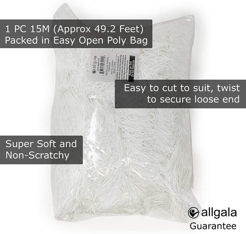 Allgala 50 Feet Christmas Foil Tinsel Garland Decoration for Holiday Tree Walll Rail Home Office Event-White-XG93201