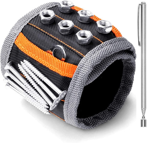 HORUSDY Magnetic Wristband, for Dad, with Strong Magnets for Holding Screws, Nails, Drilling Bits, Tool Gift for Men