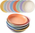 8 Pieces Wheat Straw Deep Dinner Plates Reusable Lightweight Straw Plates Dishwasher and Microwave Safe Dinner Plates Unbreakable Sturdy Dessert Plates for Toddlers Kids Adults (8 Inch)