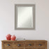 Amanti Art Bathroom Wall Mirror (29.50 x 23.50 in.), Parlor Silver Frame - Bathroom Mirror, Vanity Mirror - Silver, Medium
