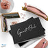 Merry Expressions Black Guest Book & Pen 9"x7" Hardcover 100 Page/50 Sheets Silver Foil Gilded Edges for Guests & Visitors to Sign at a Wedding, Funeral or Memorial, Party, Baby or Bridal Shower