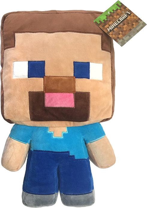Mojang Minecraft Steve Plush Pillow Buddy - Super Soft Polyester Microfiber, 16 inch (Official Product)