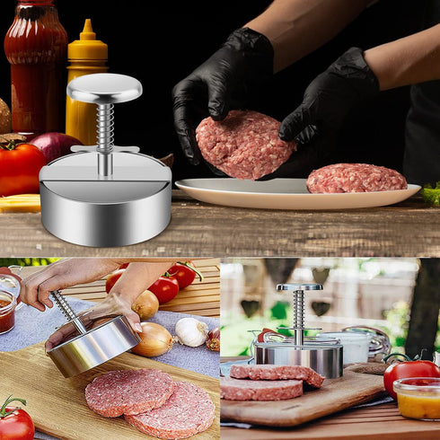 ANQUIPET Burger Press, Stainless Steel Adjustable Hamburger Press Patty Maker, Non-Stick Smash Burger Mold for Griddle, Ideal for Beef Veggie Burger BBQ Barbecue Grill