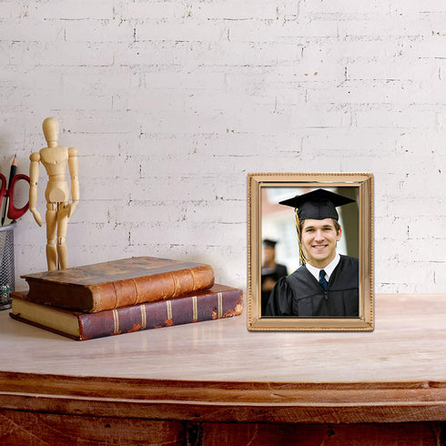 Lawrence Frames Classic Bead Picture Frame, 4x5, Gold