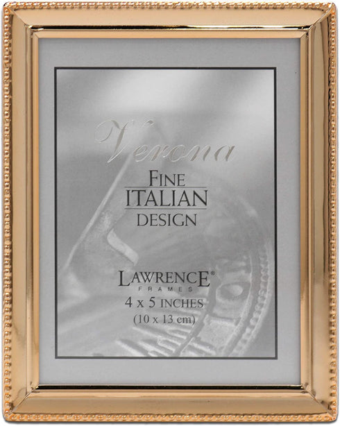 Lawrence Frames Classic Bead Picture Frame, 4x5, Gold