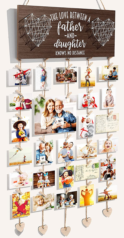 Dad Birthday Gifts Father's Day Gifts for Dad from Daughter Kid, Dad Picture Frame Daughter Gifts, Christmas Gifts for Dad Who Has Everything Daughter Husband, Hanging Photo Display Collage Frame