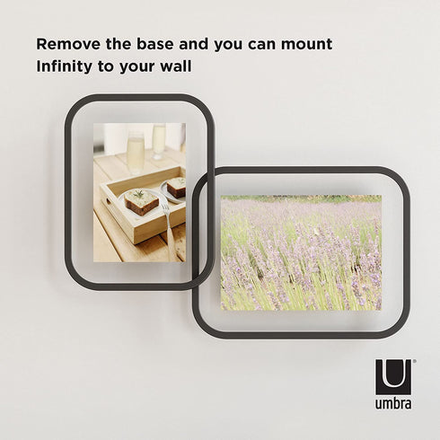 Umbra Infinity Picture Frame, Floating Photo Display for Desk or Wall, 5x7, Black