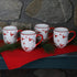 Euro Ceramica Winterfest Collection 4 Piece Mug Set | Festive Ceramic Stoneware Holiday Mugs | 4 Christmas-Themed Cups | Hand-Stamped Holiday Design, Red & White Christmas Patterns,Large,WFT-1001-4-DS