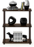 Furinno Turn-N-Tube 3-Tier Compact Multipurpose Shelf Display Rack, Walnut/Brown