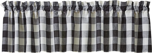 Park Designs Wicklow Check Valance - 72''L - Black & Cream