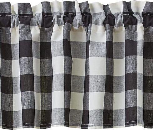 Park Designs Wicklow Check Valance - 72''L - Black & Cream