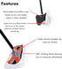 Dust Cleaning Sweeper Mopping - Orange and Grey Durable Mop Set - Lightweight - Great for Kitchen, Home, Garage and Office - Hardwood Tile Laminate Floor Cleaner - Removable Slipper