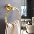 BATHSIR Gold Towel Ring, Bathroom Hand Towel Holder Wall Mount Round Brushed Gold Towel Rack Stainless Steel