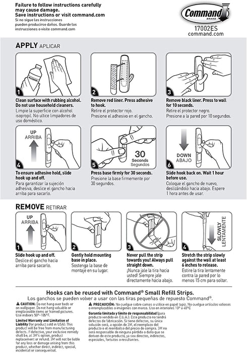 Command Small Utility Hooks Mega Pack, White, 24-Hooks, Organize Damage-Free