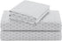 Comfort Spaces 100% Cotton Percale 4 Piece Set Ultra Soft Breathable Deep Pocket Printed Geometric Pattern Sheets with Pillow Cases Bedding, Full, Diamond Tasha Grey