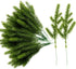 Alpurple 60 Packs Artificial Pine Needles Branches Garland-6.7x2.0 Inch Green Plants Pine Needles,Fake Greenery Pine Picks for DIY Garland Wreath Christmas Embellishing and Home Garden Decoration