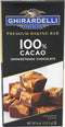 GHIRARDELLI Premium 100% Cacao Unsweetened Chocolate Baking Bar, 4 OZ Bar