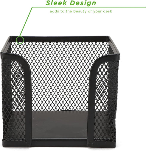 Mind Reader 2-Pack Metal Mesh Memo Pad Holder, Black