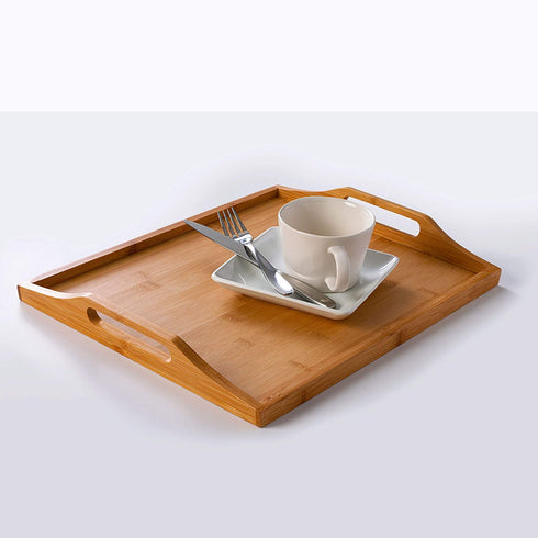 Rossie Home Large Natural Bamboo Serving Tray - Natural - Style No. 75507, 17x13