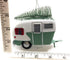 Kurt Adler Red and Green Campers Hauling Trees Tin Christmas Holiday Ornaments Set of 2