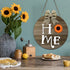 Jetec Home Interchangeable Welcome Sign, Seasonal Front Door Decor with 16 Changeable Ornament, Rustic Wood Round Wall Hanging Sign for Valentines Easter Independence Day Holiday Porch