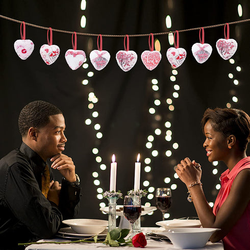 EBaokuup 30 Pieces Valentine Heart Shaped Hanging Ornaments, Sweet Romantic Heart Hanging Bauble Decorative Hanging Decor for Valentine's Day Wedding Anniversary