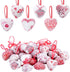 EBaokuup 30 Pieces Valentine Heart Shaped Hanging Ornaments, Sweet Romantic Heart Hanging Bauble Decorative Hanging Decor for Valentine's Day Wedding Anniversary