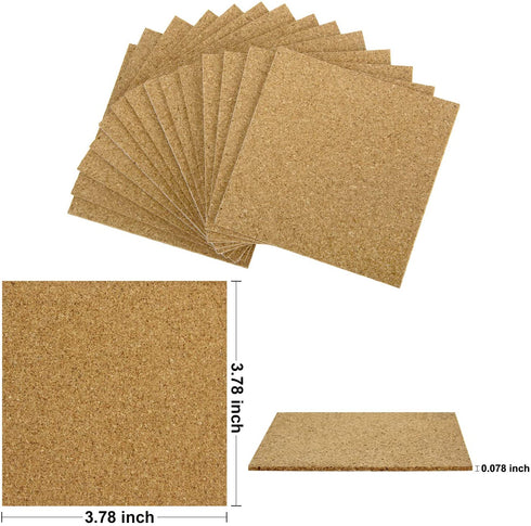 Ceramic Tiles for Crafts Coasters,14 Pack 4-Inches Unglazed Ceramic Coasters for Drinks with Cork Backing Pads,Use with Alcohol Ink or Acrylic Pouring Make Your Own DIY Coasters (Square)