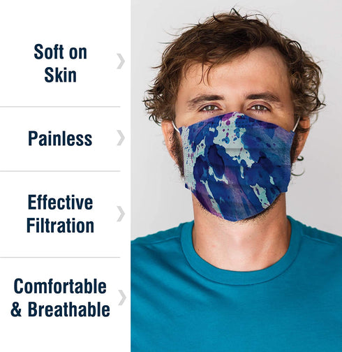 WeCare Disposable Face Mask Individually Wrapped - 50 Pack, Watercolor Print Masks - 3 Ply