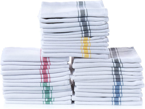 Simpli-Magic 79165 Kitchen Towels Pack of 18 Towels, 15" x 26", Herringbone Multi-Color