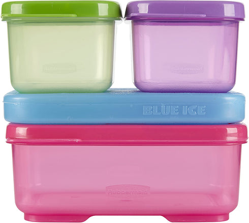 Rubbermaid LunchBlox Kids Tall Lunch Bag Kit, Purple/Pink/Green, 1866738