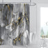 DOMOKU Marble Shower Curtain Black Grey Gold Luxurious Golden Cracked Lines Abstract Pattern Texture Modern Marble Shower Curtain Painting with 12Hooks 72x72Inch