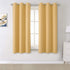 Soft Yellow Blackout Curtains for Bedroom 54 Inches Long Short Solid Room Darkening Window Drapes Thermal Insulated Curtain Panels with Grommet 38W x 54L,2 Panels Desert Mist