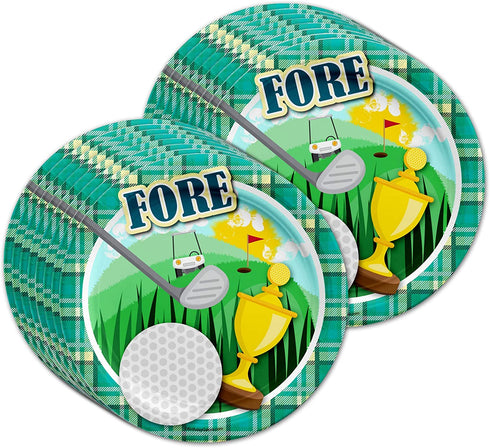 Golf Sports Birthday Party Supplies Set Plates Napkins Cups Tableware Kit for 16