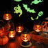 6 Pieces Halloween Pumpkin Lamp Lantern Halloween Pumpkin Lights Led Night Light with Battery for Ghost Party Home Outdoor Yard Decor