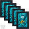 KSROECUD 4X6 Picture Frames (5pack,Brushed Black) with HD Real Glass-Tabletop & Wall Decor-Hanging Hardware Included