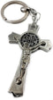 Saint Benedict Evil Protection Medal Metal Cross Keychain Faith Key Holder From Jerusalem Protective Benedictus Charm 3"
