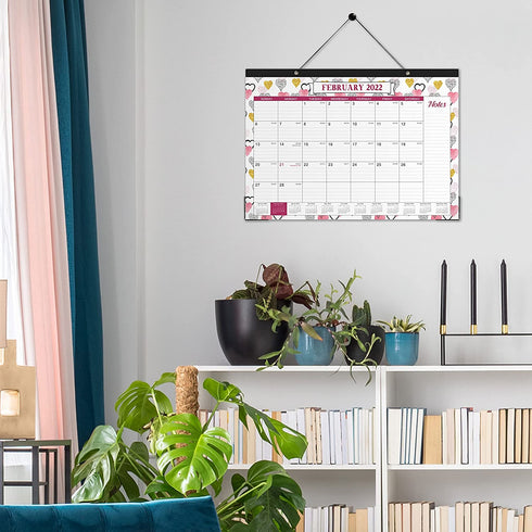 2022 Desk Calendar - Monthly Desk/Wall Calendar, 16.9" — 12.1", Jan 2022 - Dec 2022, Large Ruled Blocks + Premium Thick Paper + Corner Protectors - 12 Different Themes