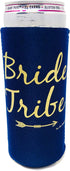 Bride Tribe Bachelorette Party Skinny Can Sleeves - Insulated Neoprene Drink Holders, Fit Slim Spiked Hard Seltzer Beer Cans Bridal Shower Decorations, Supplies, Favors (Navy Blue)