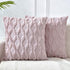 LHKIS Throw Pillow Covers 18x18, Pink Decorative Boho Pillow Case Cushion Cover with Velvet Luxury Soft Plush Short Wool for Couch Sofa Bedroom Car, Set of 2